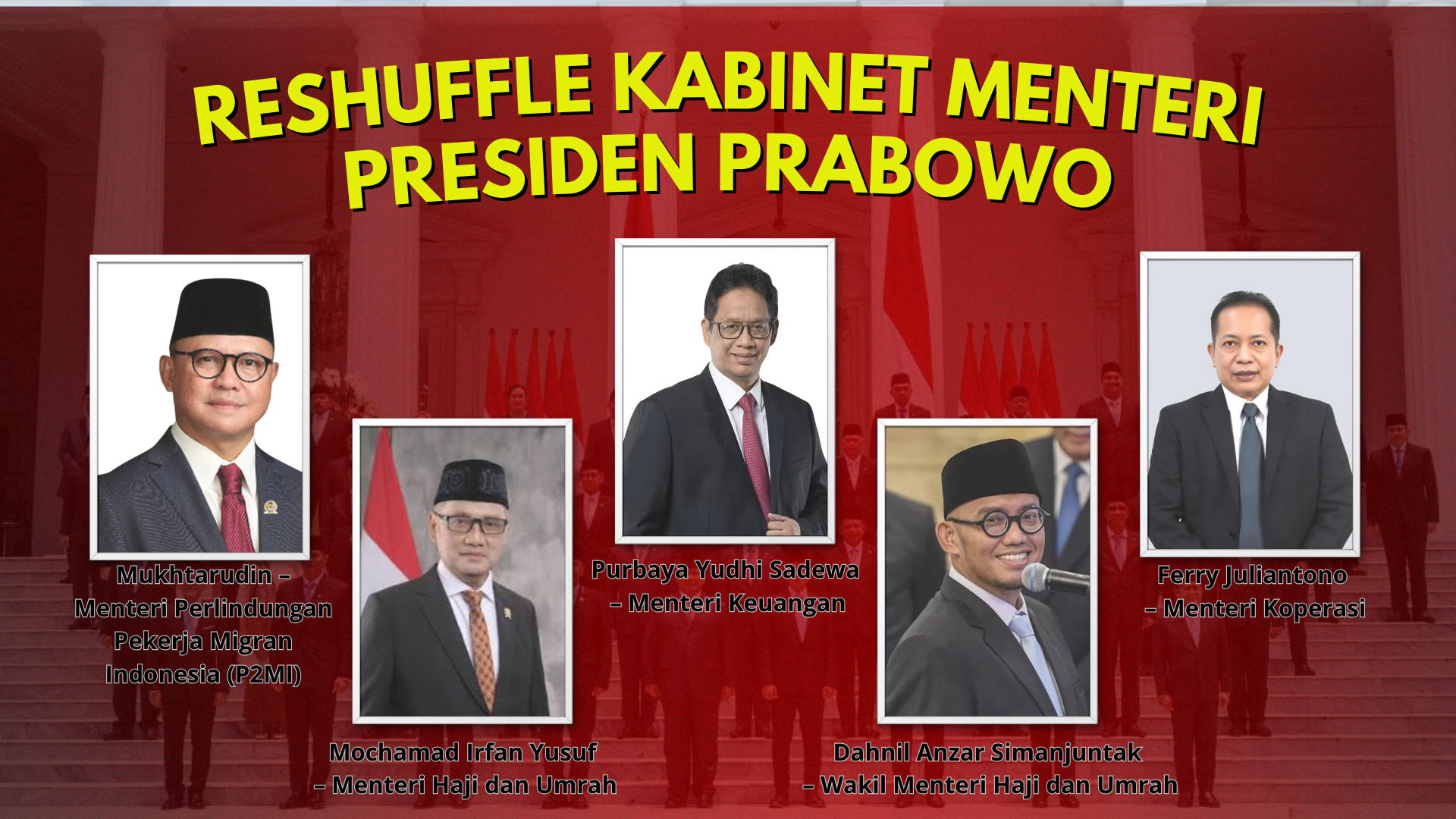 Profil menteri hasil reshuffle Prabowo